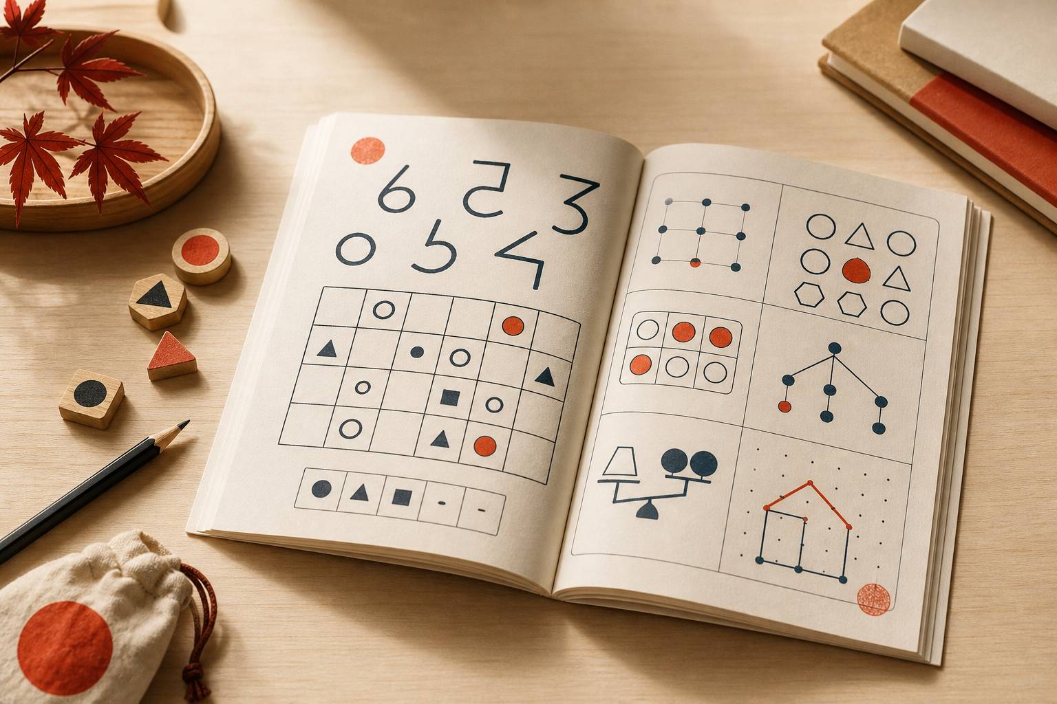 Activites de jeux de logique pour enfants sur une table