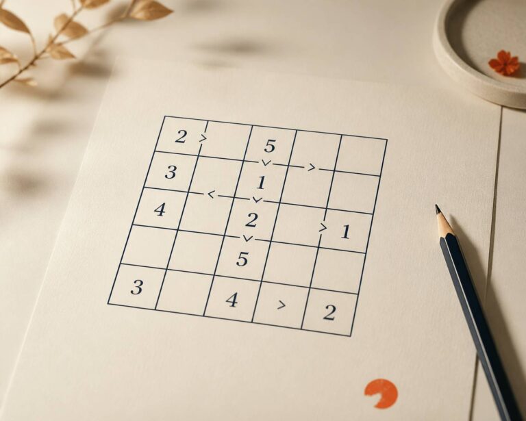 Futoshiki : règle du jeu et explication des signes d&rsquo;inégalité
