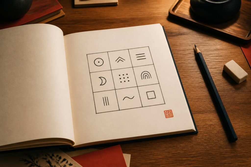 Carnet de puzzle avec grille et crayon sur un bureau