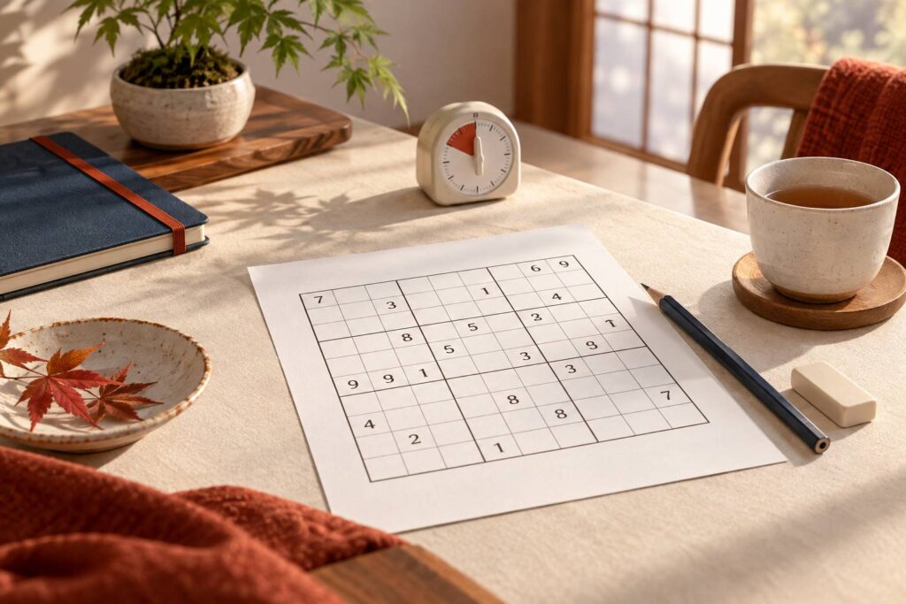 Illustration éditoriale du sujet : Astuce sudoku : comment améliorer votre concentration pour gagner