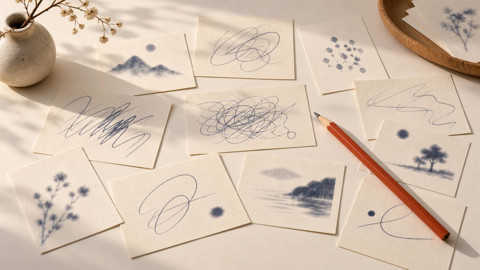 Gros plan sur des cartes de devinettes pour enfants et un crayon de couleur